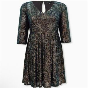 Torrid 1 1x Multi Colored Sequin Midi Dress NWT